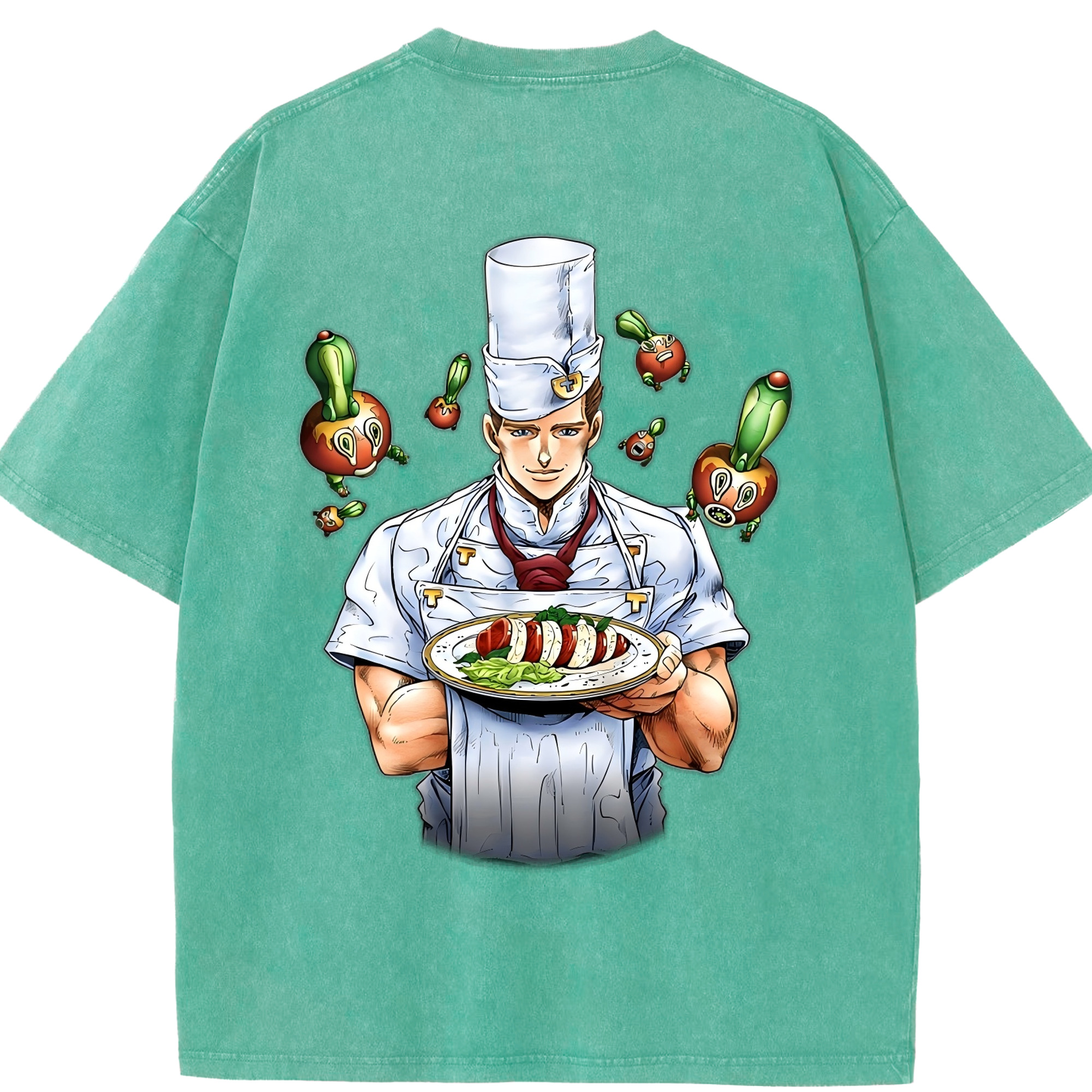 （画像用） ジョジョの奇妙な冒険 Tonio Trussardi JoJo's Bizarre Adventure トニオ?トラッサルディ 綿100% ヴィンテージ風 半袖Tシャツ（背面プリント）
